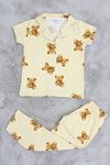 5-12 Yaş Milan Düğmeli Pijama Takımı Bej - 50676.2028.