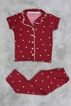 5-12 Yaş Milan Düğmeli Pijama Takımı Bordo - 50676.2028.