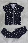 5-12 Yaş Milan Düğmeli Pijama Takımı Lacivert - 50676.2028.