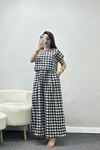 Kareli Etekli Oversize Takım Siyah - 13207.179.