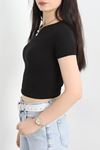 Bisiklet Yaka Crop Body Siyah - 70537.1388.