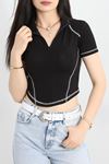 Fermuar Detay Crop Body Siyah - 70515.1855.