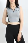 Sıfır Kol Crop Body Gri - 70519.1855.