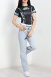 Bisiklet Yaka Baskılı Body Antiyeşil - 70523.1855.