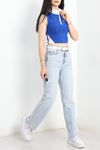Sıfır Kol Crop Body Saks - 70519.1855.