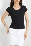 Oval Yaka Kaşkorse Body Siyah - 3840.1595.