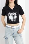 Polo Yaka Crop Body Siyah - 70514.1855.