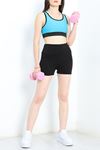Kalın Askı Fitness Şortlu Takım Turkuaz - 41317.1255.