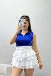 Sıfır Kol Crop Body Saks - 70522.1855.