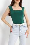 Kare Yaka Çıtçıtlı Body Zümrüt - 41333.1856.