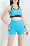 Fitness Şortlu Takım Turkuaz - 41314.1255.