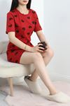 Alt Üst Aynı Şortlu Pijama Takımı Kırmızıkalp - 50695.1961.
