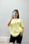 Lüx Penye Oversize Tişört Açıksarı - 30531.1878.