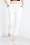 Dabıl Bağcıklı Pantolon Ekru - 20138.1884.