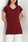 V Yaka Viskon Bluz Bordo - 80061.599.