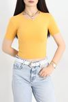 Bisiklet Yaka Crop Body Hardal - 41344.1856.