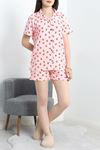 Milan Kumaş Şortlu Düğmeli Pijama Takımı Pembedudak - 277.1287.