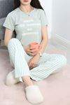 Desenli Pijama Takımı Mint1 - 130.1287.
