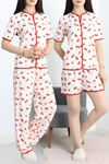 Milan 3'Lü Pijama Takımı Seti Beyazkiraz - 50596.1857.