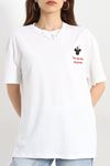 Baskılı Oversize Tişört Beyaz2 - 40649.1872.