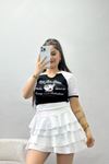 Kaşkorse Crop Body Siyahbeyaz - 41340.1856.