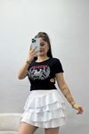 Kaşkorse Crop Body Siyahkırmızı - 41340.1856.