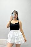 İp Askı Büzgülü Bluz Siyah - 70533.1388.