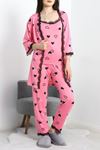 Milan Kumaş 3'Lü Pijama Set Pembesiyah - 50147.1857.