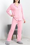 Milan Düğmeli Pijama Takımı Pembe - 50728.1929.