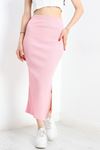 Kaşkorse Yırtmaçlı Etek Pembe - 90329.1567.