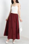 Fiyonk Detaylı Maxi Etek Bordo - 50678.1392.