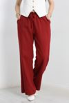Tensel Kumaş Lastikli Pantolon Bordo - 31128.683.