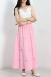 Fiyonk Detaylı Maxi Etek Pembe - 50678.1392.