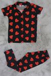 5-12 Yaş Milan Düğmeli Pijama Takımı Siyahkalp - 50713.1048.