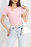 Halka Detaylı Bluz Pembe - 70614.1019.