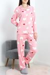 Milan Düğmeli Pijama Takımı Pembekırmızı - 50728.1929.