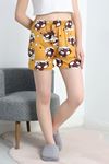 Desenli Milan Kumaş Pijama Şort Kahveayıcık - 60241.1878.