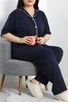 Süprem Büyük Beden Düğmeli Pijama Takımı Laci - 50717.1950.