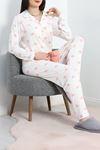 Milan Düğmeli Pijama Takımı Beyazpembe - 50728.1929.