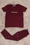 5-12 Yaş Milan Baskılı Pijama Takımı Bordo - 50726.1048.