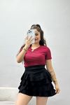 Halka Detaylı Bluz Bordo - 70614.1019.