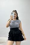 Sandy Kumaş Büzgülü Bluz Dumangri - 70629.1019.