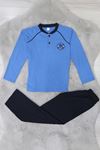10-16 Yaş Garnili Erkek Çocuk Pijama Takımı Mavi - 50715.1838.