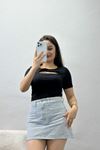 Yaka Pencereli Body Siyah - 70615.1019.
