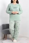 Viskon Büyük Beden Pijama Takımı Mint - 50727.1049.