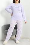 Viskon Büyük Beden Pijama Takımı Lila - 50727.1049.