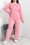 Viskon Büyük Beden Pijama Takımı Pembe - 50727.1049.