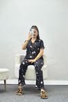 Pegasus Fırfırlı Düğmeli Pijama Takımı Yıldızsiyah - 671.1287.