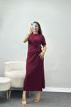 Pike Bağlamalı Elbise Bordo - 70344.1254.