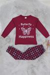 5-12 Yaş Penye Çocuk Pijama Takımı Mürdüm - 50714.2028.